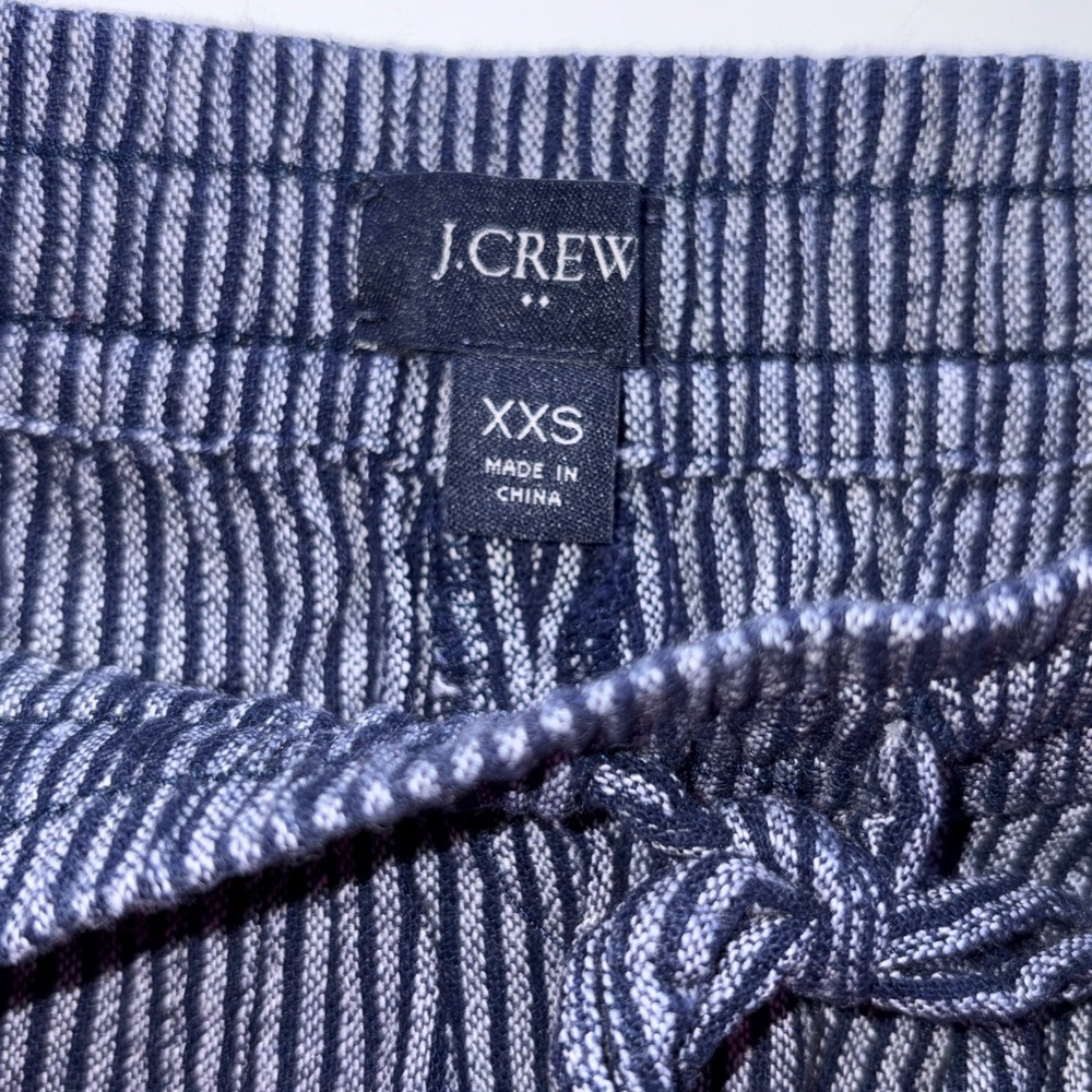 J. Crew Navy Striped Linen Blend Shorts - Picture 3 of 4